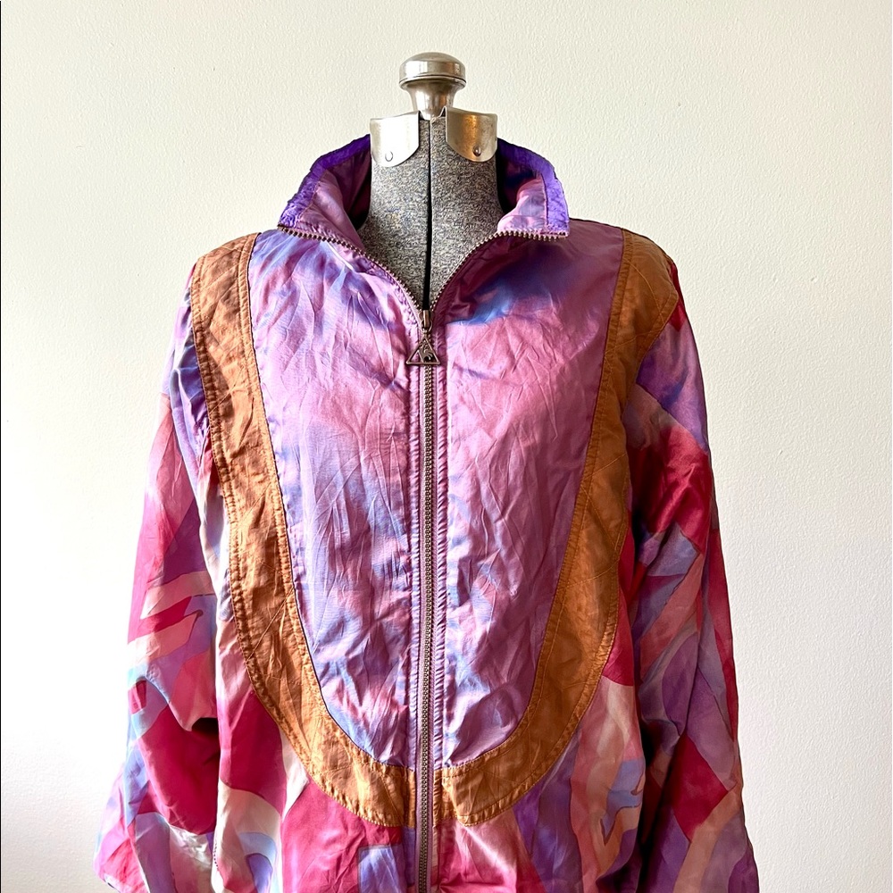 Size L Women’s Silk Windbreaker Le Coq Sportif 1990’s Retro Vintage